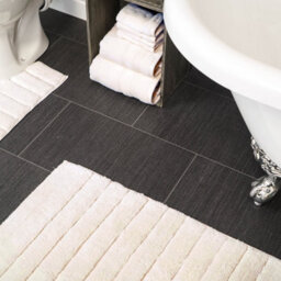 Allure Bath Fashions Ribbed Two Piece Bath Mat & Toilet Mat Set - Cream - thumbnail 2