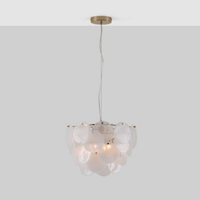 Houseof Frosted Glass Disk Chandelier Ceiling Light - White - image 1
