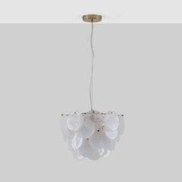 Houseof Frosted Glass Disk Chandelier Ceiling Light - White - thumbnail 5