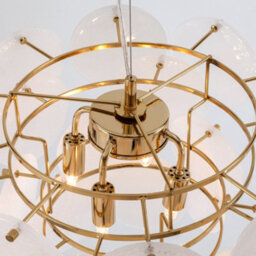 Houseof Frosted Glass Disk Chandelier Ceiling Light - White - thumbnail 4