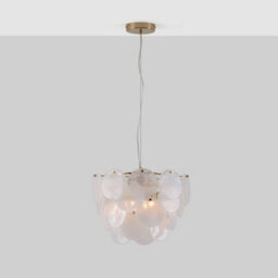 Houseof Frosted Glass Disk Chandelier Ceiling Light - White