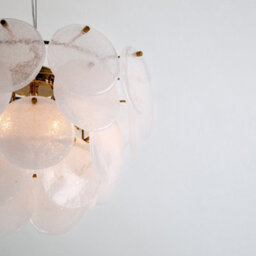 Houseof Frosted Glass Disk Chandelier Ceiling Light - White - thumbnail 3