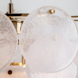 Houseof Frosted Glass Disk Chandelier Ceiling Light - White - thumbnail 2