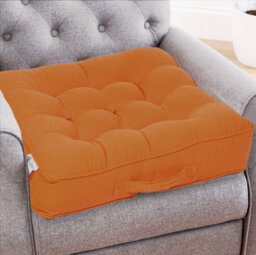Casabella Booster Cushion Armchair Cushion Large Booster Seat Dining Chair 50X50+10Cm Thick Floor Cushion Sofa Seat Mustard - thumbnail 1