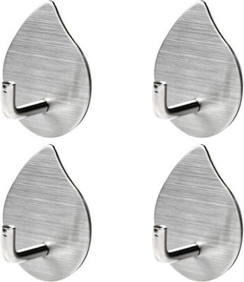 Adhesive Hooks, Self-Adhesive Wall Hooks, Stainless Steel Hooks, Rustproof, Waterproof, No Drilling Required, For Bedroom - image 1