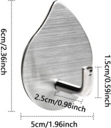 Adhesive Hooks, Self-Adhesive Wall Hooks, Stainless Steel Hooks, Rustproof, Waterproof, No Drilling Required, For Bedroom - thumbnail 2