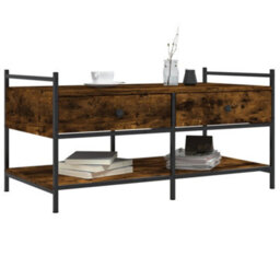 Berkfield Coffee Table Smoked Oak 99X50X50 Cm Engineered Wood - thumbnail 3