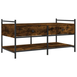 Berkfield Coffee Table Smoked Oak 99X50X50 Cm Engineered Wood - thumbnail 2