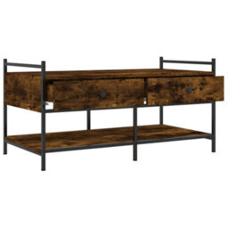 Berkfield Coffee Table Smoked Oak 99X50X50 Cm Engineered Wood - thumbnail 5