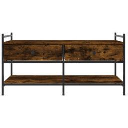 Berkfield Coffee Table Smoked Oak 99X50X50 Cm Engineered Wood - thumbnail 6