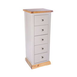 Cabinet Bits Bomporto 5 Drawer Narrow Chest Of Drawers Chrome Knob - thumbnail 3