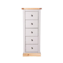 Cabinet Bits Bomporto 5 Drawer Narrow Chest Of Drawers Chrome Knob - thumbnail 1