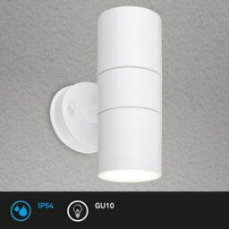 Briloner Led Outdoor Wall Light 2X Gu10 Lamp Up & Down Ip54 White 16Cm - thumbnail 3