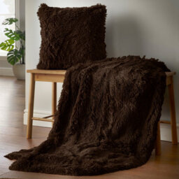 Catherine Lansfield Cuddly Deep Pile 150X200Cm Blanket Throw Chocolate - thumbnail 2