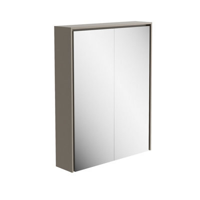 Plum&clay Norton Light Grey Double Bathroom Mirrored Led Wall Cabinet (W)550mm (H)700mm - image 1