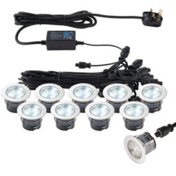 Ip67 Outdoor Decking Plinth Lights 10X 45mm Colour Changing Daylight Blue Lamp