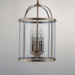 First Choice Lighting Antique Brass 3 Lamp Lantern Style Pendant - thumbnail 3