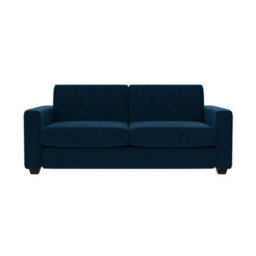 Lucas Navy Plush Chenille Fabric 3 Seater Sofa Bed With Memory Foam Mattress & Storage - Converts Easily Into Large Double Bed - thumbnail 5
