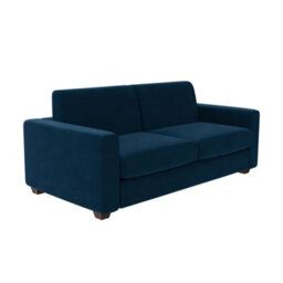 Lucas Navy Plush Chenille Fabric 3 Seater Sofa Bed With Memory Foam Mattress & Storage - Converts Easily Into Large Double Bed - thumbnail 4