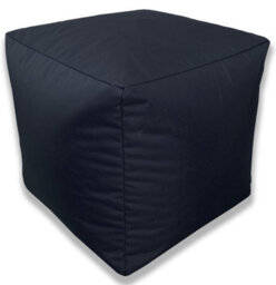 Beautiful Beanbags Beanbag Cube Footstool - Water-Resistant Pouffe For Indoor Or Outdoor Use - Black - thumbnail 6