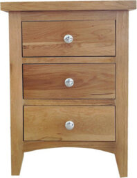 Home Furniture Group Nordale Cc02 Light Oak 3-Drawer Bedside Table Fully Assembled Modern Cabinet With Chrome Knobs - thumbnail 2