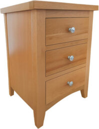 Home Furniture Group Nordale Cc02 Light Oak 3-Drawer Bedside Table Fully Assembled Modern Cabinet With Chrome Knobs - thumbnail 1