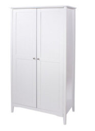 Core Products Como 2 Door Painted White Wardrobe, H182.0Cm X W94.5Cm X D52.0Cm - thumbnail 1