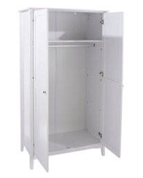 Core Products Como 2 Door Painted White Wardrobe, H182.0Cm X W94.5Cm X D52.0Cm - thumbnail 4