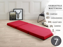 Mattress Guru Badenia Kids Folding Chair Bed, Futon Guest Z Bed, Red - thumbnail 2