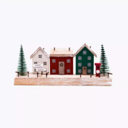 Christmas Wooden House Village Scene Decoration - thumbnail 3