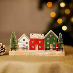 Christmas Wooden House Village Scene Decoration - thumbnail 5