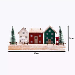 Christmas Wooden House Village Scene Decoration - thumbnail 2