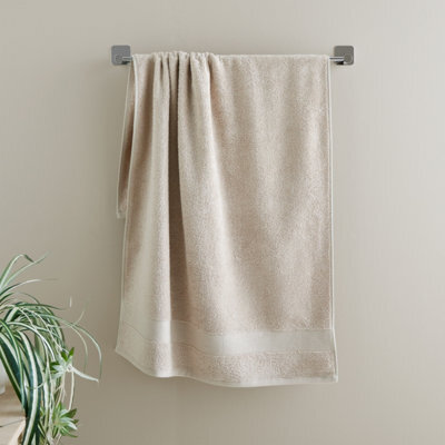 Catherine Lansfield Anti-Bacterial Cotton 50X85Cm Hand Towel Natural - image 1