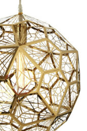 Orsina Titanium Stainless Steel Pendant Lamp, Gold Finish Geometric Ceiling Light, Single Bulb Fixture - thumbnail 4