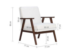 Birlea Ellwood Boucle Accent Chair Armchair White Walnut Wood - thumbnail 8