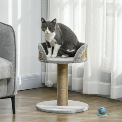 Pawhut Cat Tree With Scratching Post For Indoor Kitten Grey - image 1