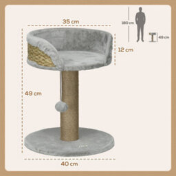 Pawhut Cat Tree With Scratching Post For Indoor Kitten Grey - thumbnail 3