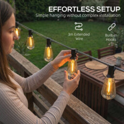 Homcom 50 Led Curtain Lights, Ip44 Waterproof Fairy Curtain Lights, Warm White - thumbnail 5