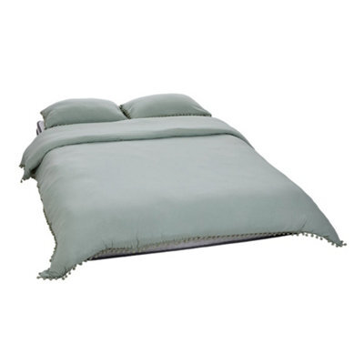 Living And Home Pack Of 3 King Bedding Solid Duvet Cover With 2 Pillowcase Set Easy Care Comfortable And Ezysleep Green - image 1
