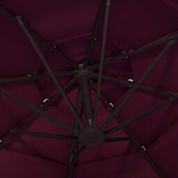 Walplus 4-Tier Garden Parasol With Aluminium Pole Bordeaux Red 3X3 M - thumbnail 6