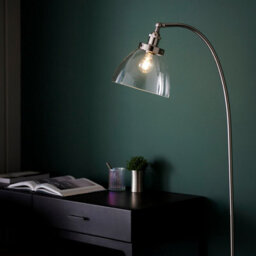 Luminosa Lighting Luminosa Hansen Task Floor Lamp Bright Nickel Plate, Clear Glass, 1X E27 - thumbnail 5