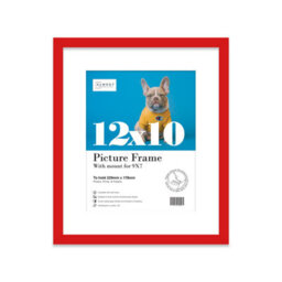 "12X10"" Red Frame With Mount For 9X7"" Pictures 20mm Thin Edge Portrait And Landscape Display With Wall Hooks And Kickstand" - thumbnail 1