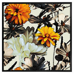 "Andrew Lee Orange Flower Print (Picutre Frame) / 12X12"" / White" - thumbnail 7