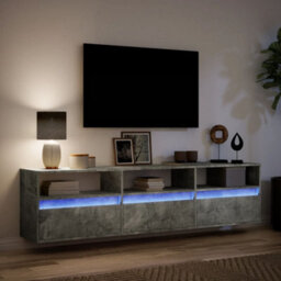 Berkfield Durable Tv Wall Cabinet With Led Concrete Grey 180X31X45 Cm - thumbnail 5
