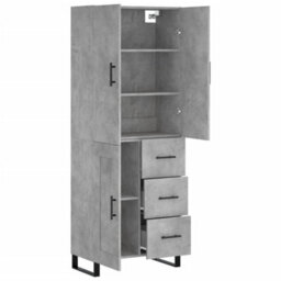 Berkfield Highboard Concrete Grey 69.5X34X180 Cm Engineered Wood - thumbnail 4
