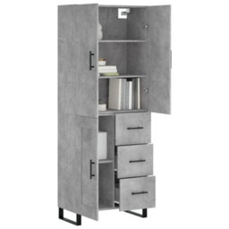 Berkfield Highboard Concrete Grey 69.5X34X180 Cm Engineered Wood - thumbnail 3