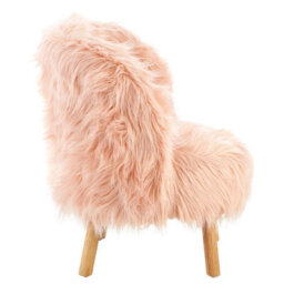 Orsina Pink Faux Fur Chair, Backrest Indoor Accent Chair, Easy To Clean Small Lounge Chair - thumbnail 3