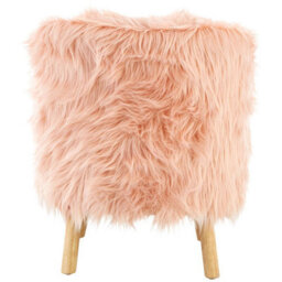 Orsina Pink Faux Fur Chair, Backrest Indoor Accent Chair, Easy To Clean Small Lounge Chair - thumbnail 4