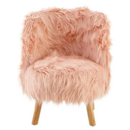 Orsina Pink Faux Fur Chair, Backrest Indoor Accent Chair, Easy To Clean Small Lounge Chair - thumbnail 9