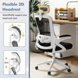 Gainoom Ergonomic White Office Chair Adjustable Swivel Task Chair W/ Lumbar Support - thumbnail 7